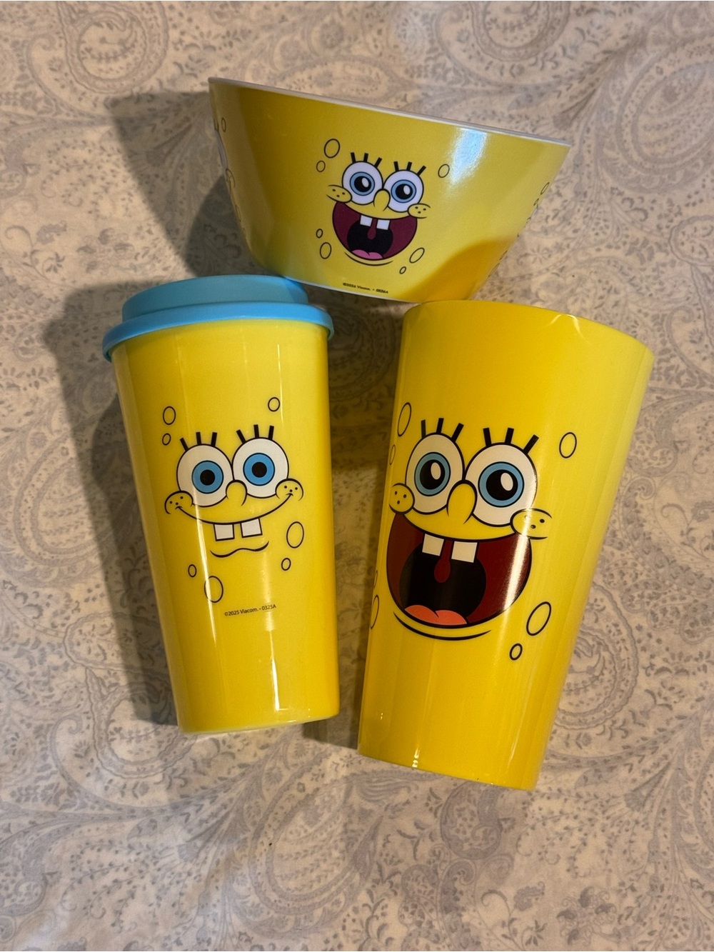 Nickelodeon SpongeBob Plastic/Melamine Hot Cup, Cold Cup & Bowl Set